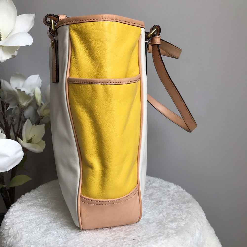 Coach Color Block Leather Tote B - image 2